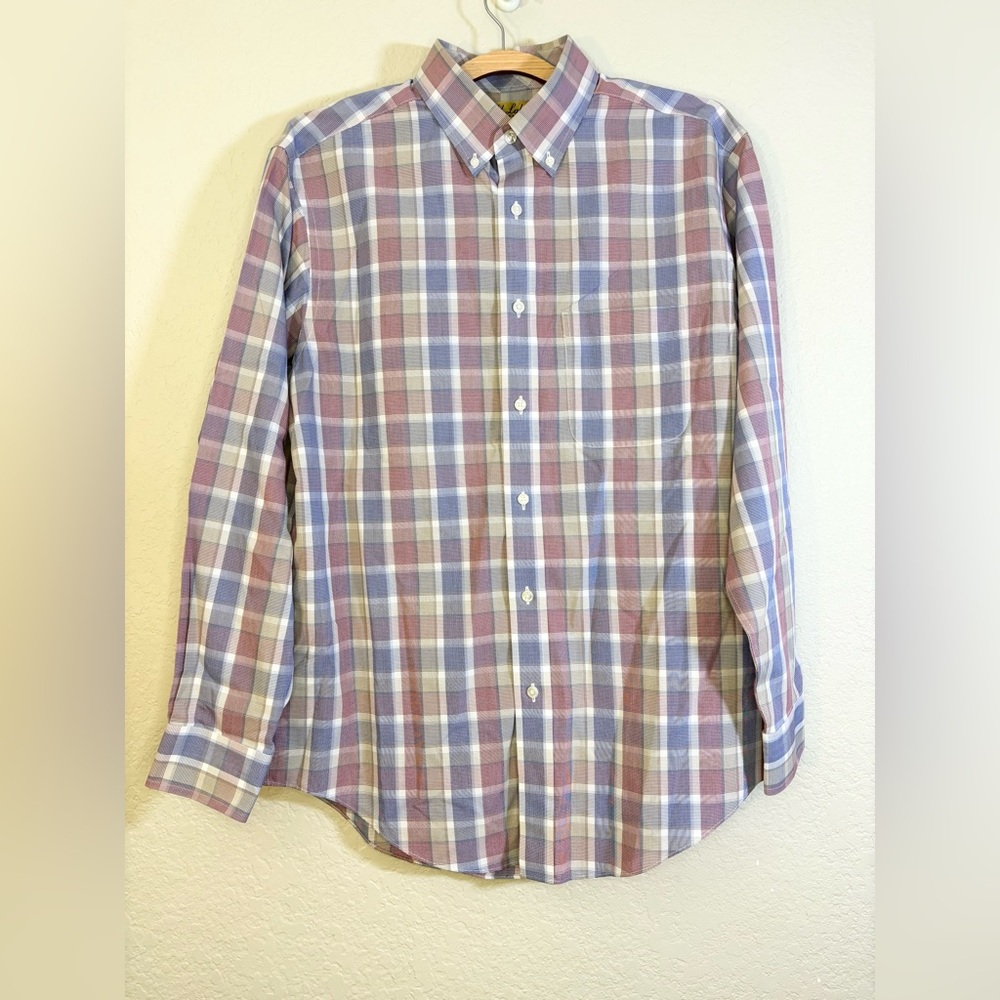 Roundtree & Yorke Multicolor Plaid Dress Shirt